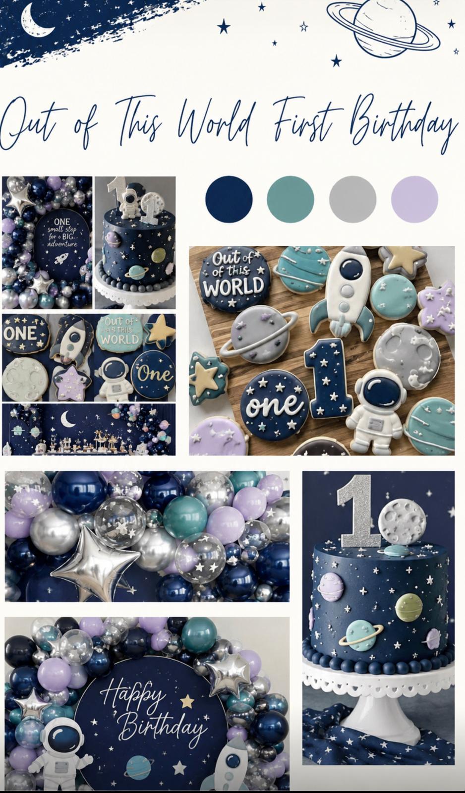 Out of This World soft play theme moodboard