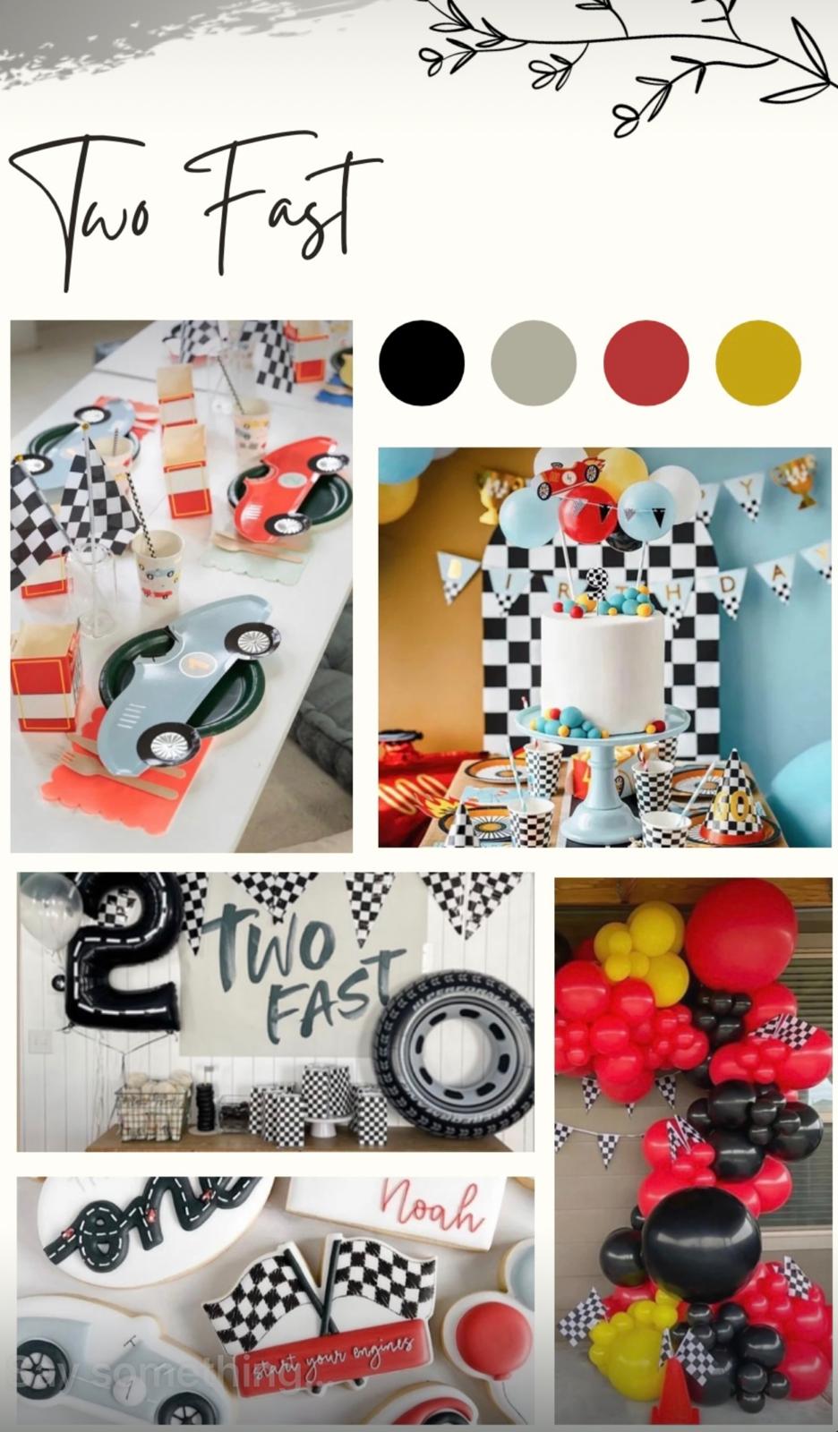 Two Fast soft play theme moodboard